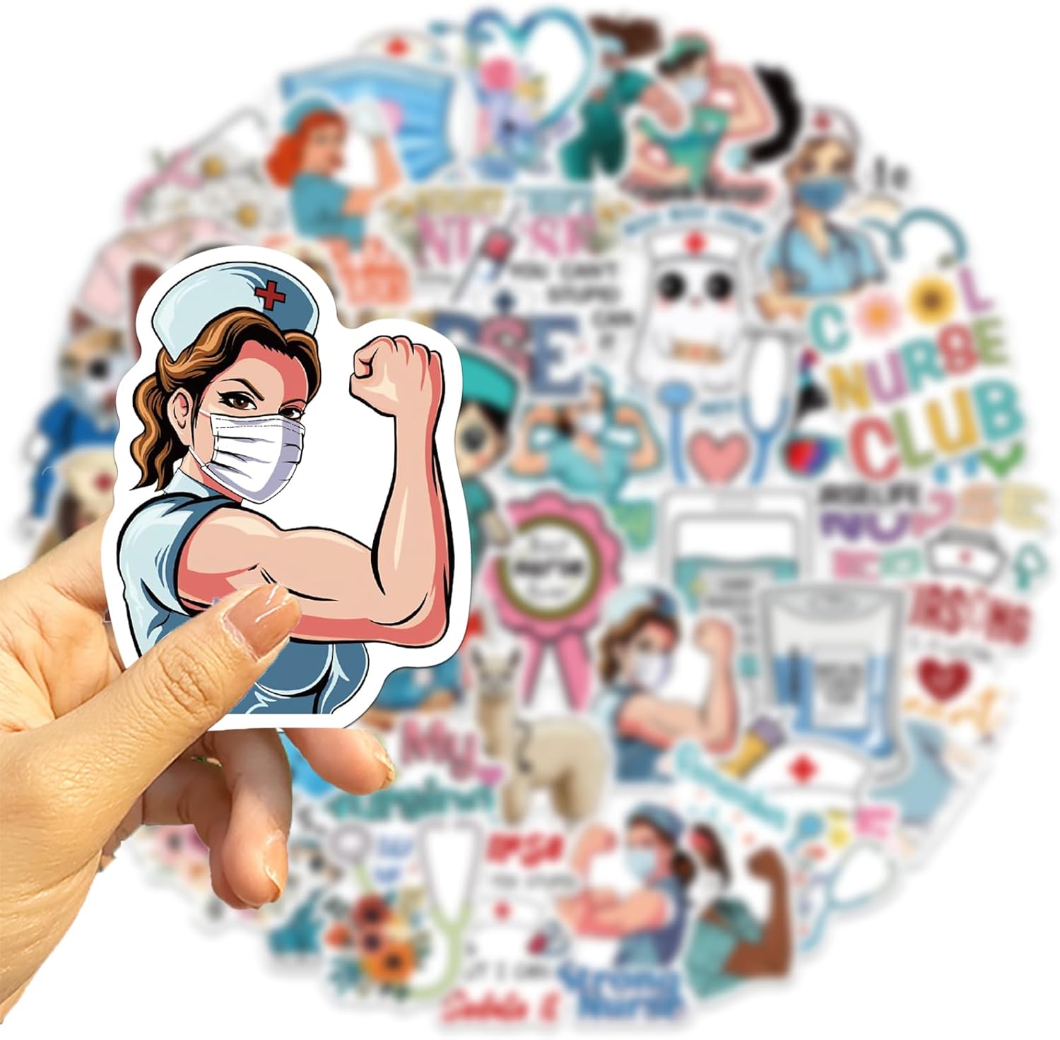 50 Pcs Nurse Stickers Nurse's Day Decals Cute Nursing Sticker Nurse Accessories Medical Decal for Work Nurse Week Gifts Laptops Water Bottles Planner Scrapbook Luggage - Image 2
