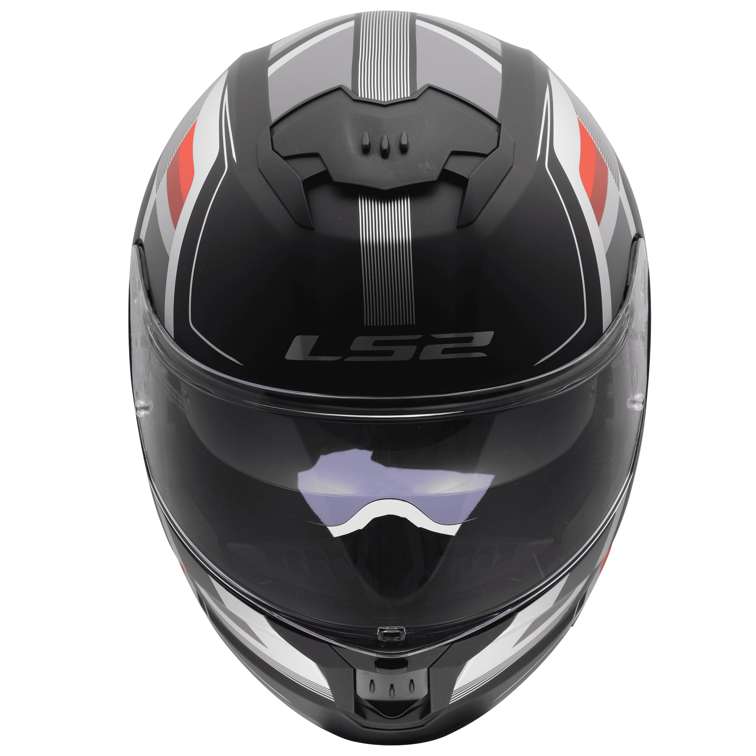 LS2, Casco Moto Integrale STREAM II VINTAGE Matt Black Grey Red, L