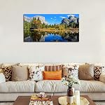 Mountain Lake Wall Art Green Forest Canvas Pictures Landscape Moraine Lake Contemporary Nature Canvas Print Art Modern Wild Canvas Artwork for Living Room Bedroom Office Wall Decor Large 50 x 100 cm