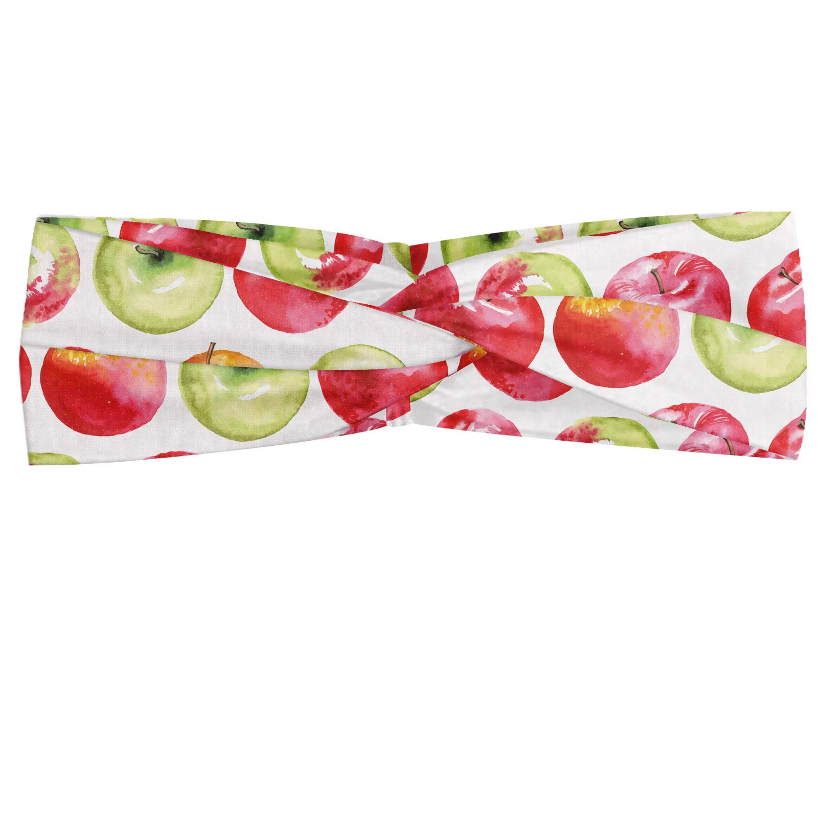 ABAKUHAUS Headband Apple, Watercolor Granny Smith, Elastic and Soft Women's Bandana for Sports and Everyday Use, Apple Green