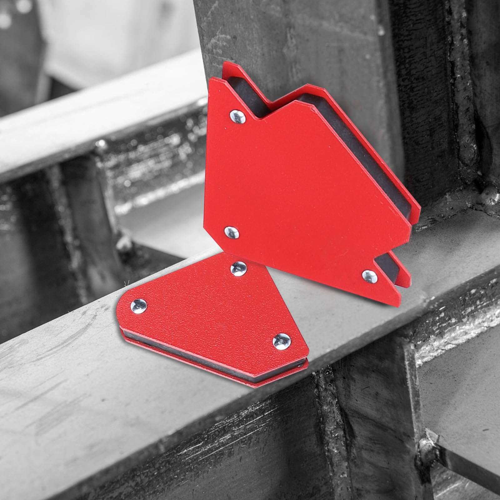 Toddmomy Soporte de Soldadura Magnético y Aplicaciones de Suspensión Posicionador de Soldadura Angular Imán Rojo Multiángulo Compacto para Montaje