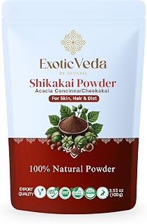 Exotic Veda Shikakai Powder 100% Pure & Natural – Chemical-Free Ayurvedic Hair Cleanser & Conditioner – Nourishes Hair, Im... Price In India