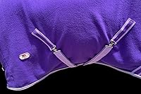 Vista 3 de Majestic Ally Manta de forro polar antibolitas con cuerda trenzada plateada (morado, 78)