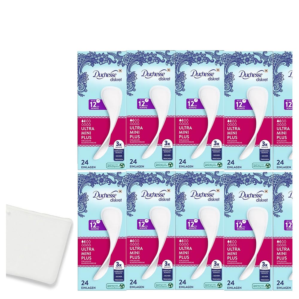 11TLG. Set | 10x24 Duchesse Hygiene Diskret Einlagen Ultra Mini Plus leichte Blasenschwäche Inkontinenz Unisex + Etui Bag