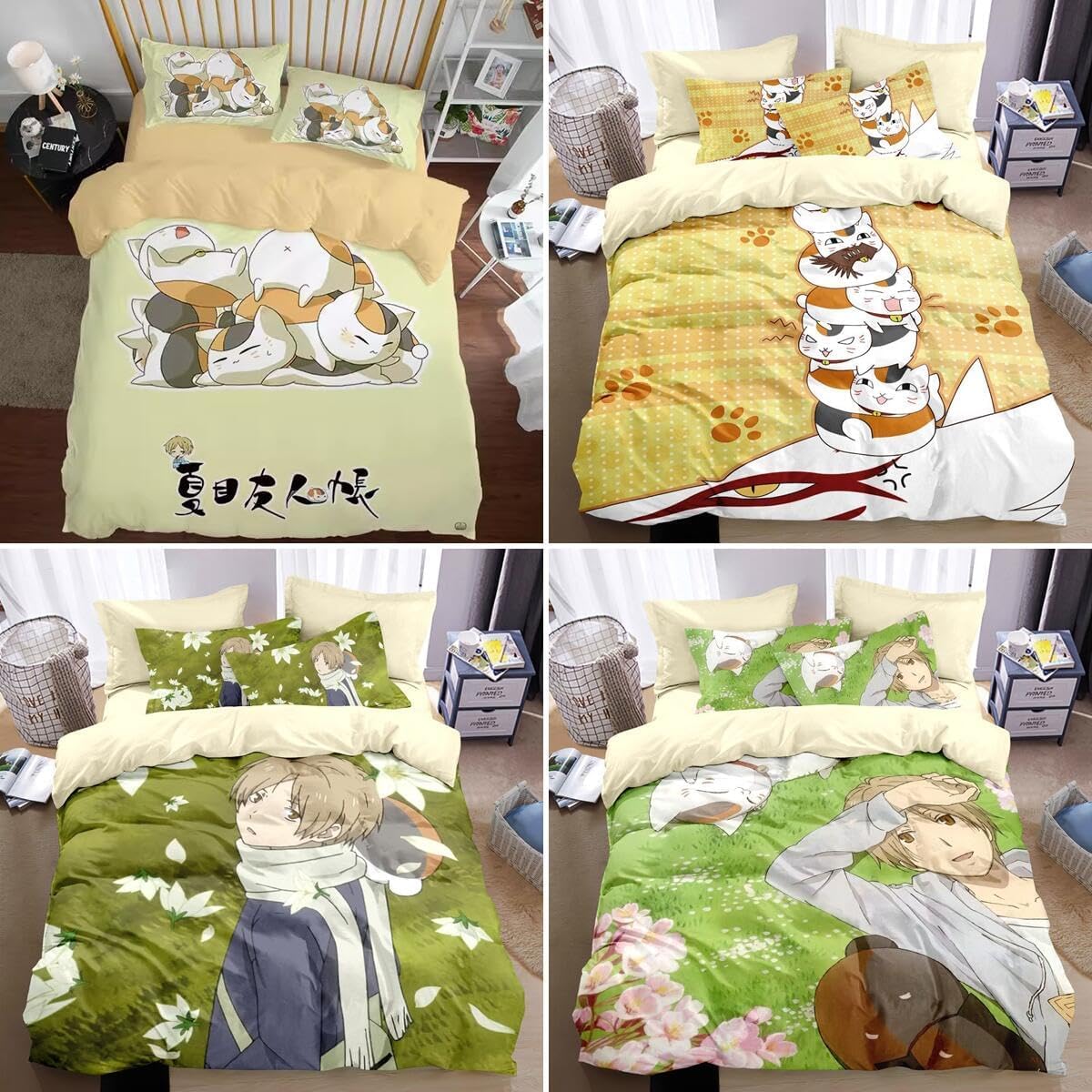 夏目友人帳 掛けふとんカバー 枕カバー Amazon｜夏目友人帳 布団カバー セット 枕カバー 掛け布団カバー