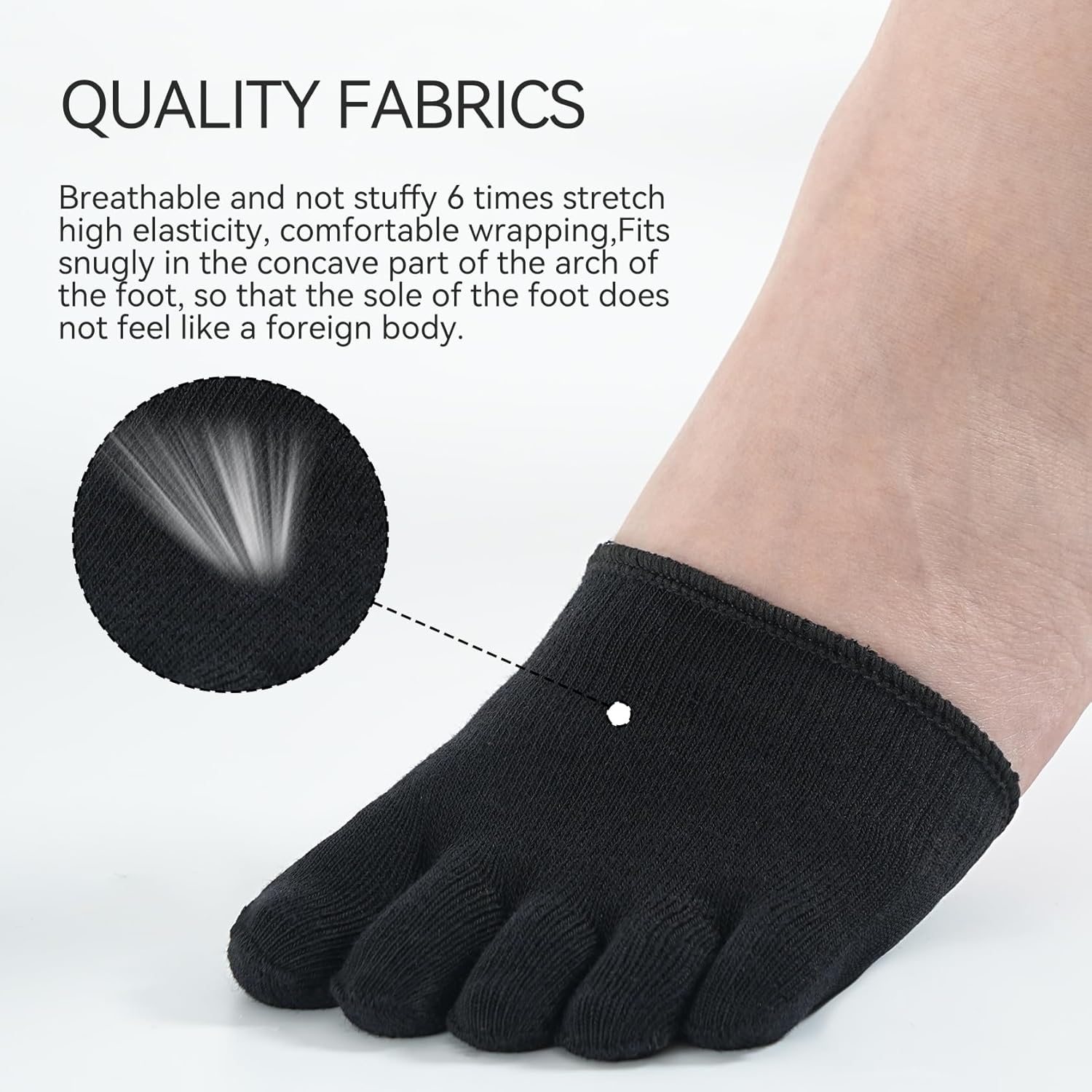 Women's Toe Socks for Mules Half Socks Toe Toppers Liner No Show Invisible Non-slip Toe Covers 6/8 Pairs - Image 2