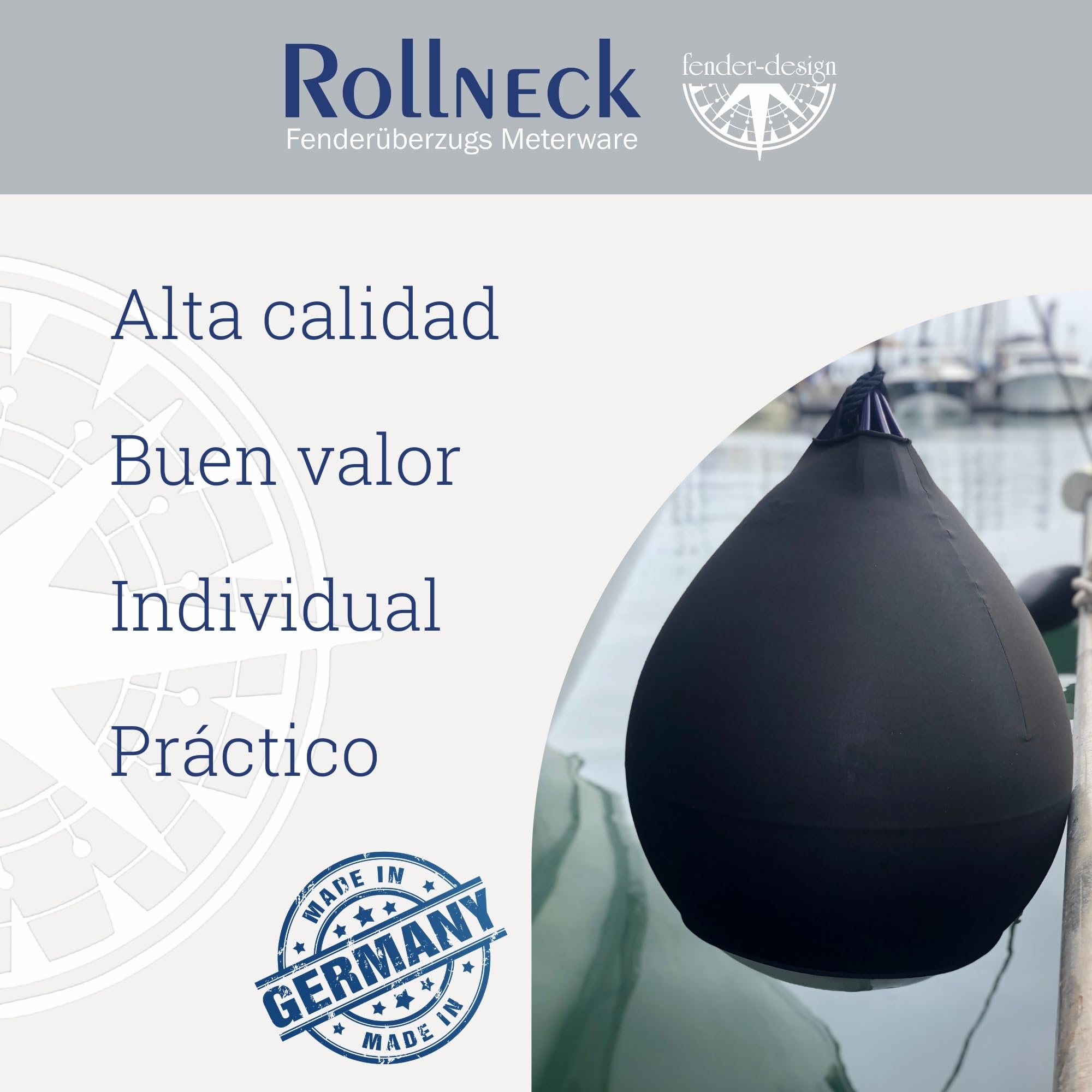 Diseño de defensas Funda Defensa Barco (Ø 39-55cm en Azul) - 1x calcetín de Defensa para una protección óptima - calcetín de Defensa para Sus Accesorios Barco