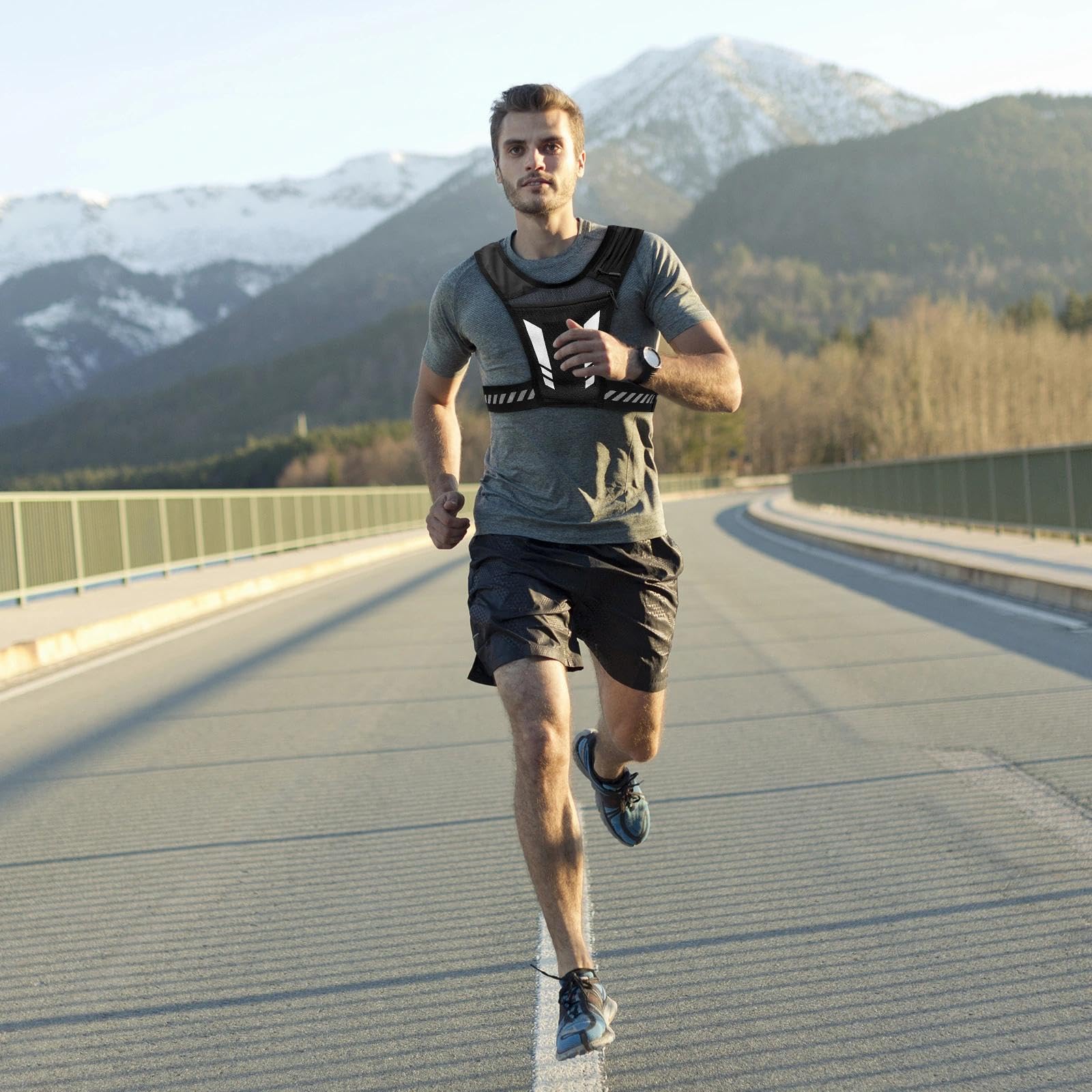 Gilet Riflettente da Donna per Correre con Porta Telefono Corsa, Uomo Portacellulare per Ciclismo Jogging Escursionismo