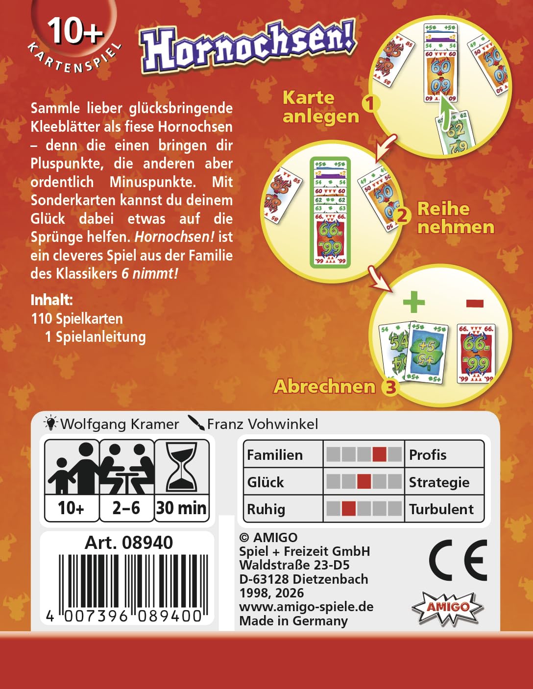 Amigo Spiele 8940 - Hornochsen, 10 Jahre+, Grüne, Grün, Rot – Ansicht 3