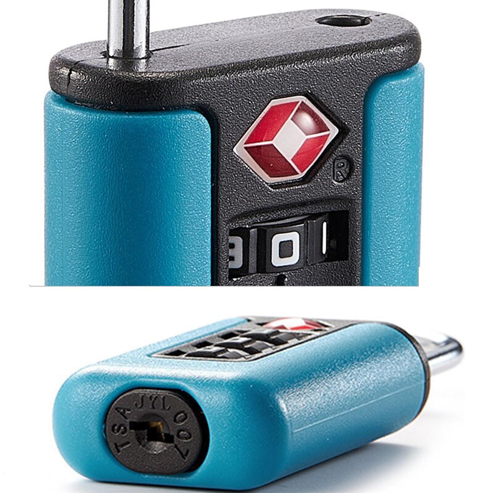 Travoce Serrature A Combinazione Da Viaggio Approvate TSA (chiave Master 007). Confezione Da 2 Pezzi, Colore Bianco. Cavo Flessibile Da 3,8 Cm Per Fissare Valigie, Zaini E Armadietti. Facile Impostazione Combinazione. - 2