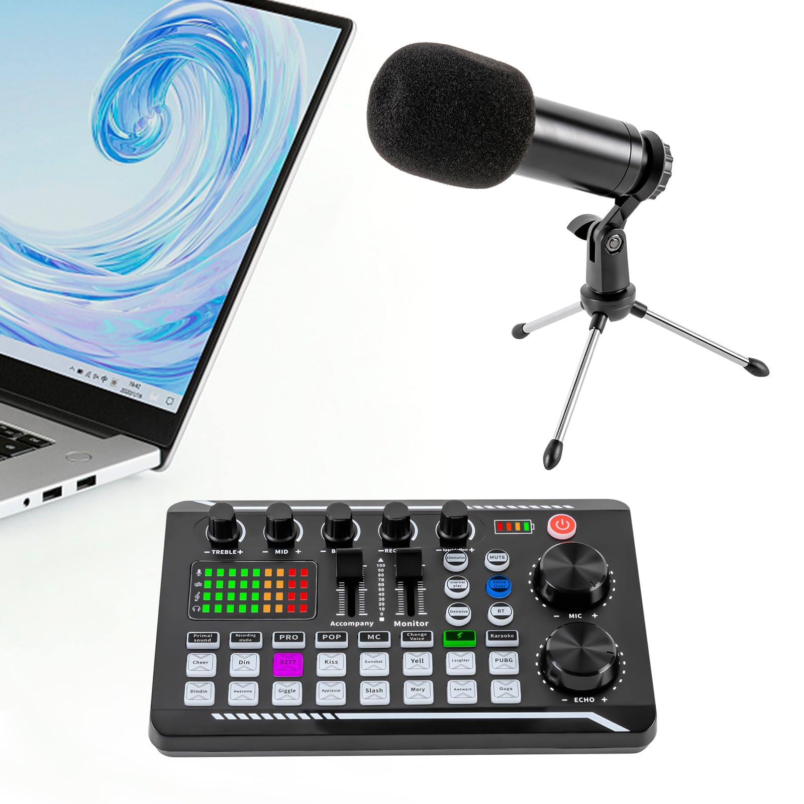 Kondensatormikrofon Bundle Bm-800 Streaming Equipment Mic Kit Ständer Einstellbares Mikrofon Karaoke-Mikrofon für DJ-Konsole für die Aufnahme im Streaming von Podcast-Spielen