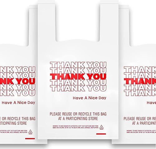 Bolsas de plástico para negocio de 11.5 x 6.5 x 21 pulgadas  Bolsas de plástico para negocio  Bolsas reutilizables para supermercado  Paquete de 400