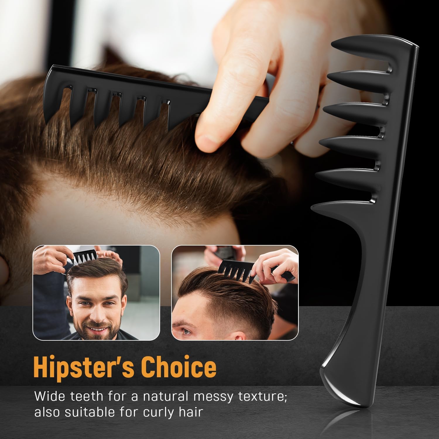 Stylemate Hair Styling bs Set for Men, Bla Barber Wide Tooth Texture