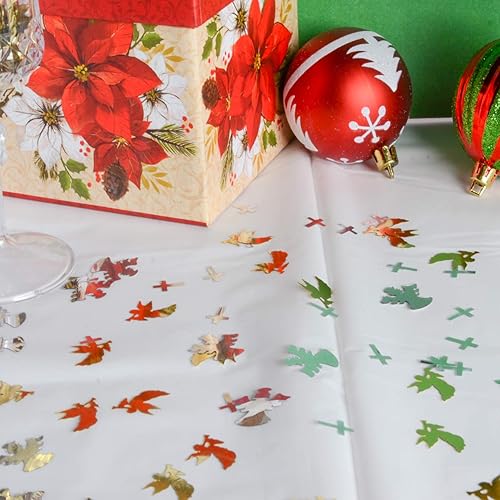 Miniatura 8 de Cruz de confeti de Navidad en oro, ángel plateado con cuerno, paquete de 3 (1.5 onzas) #3002