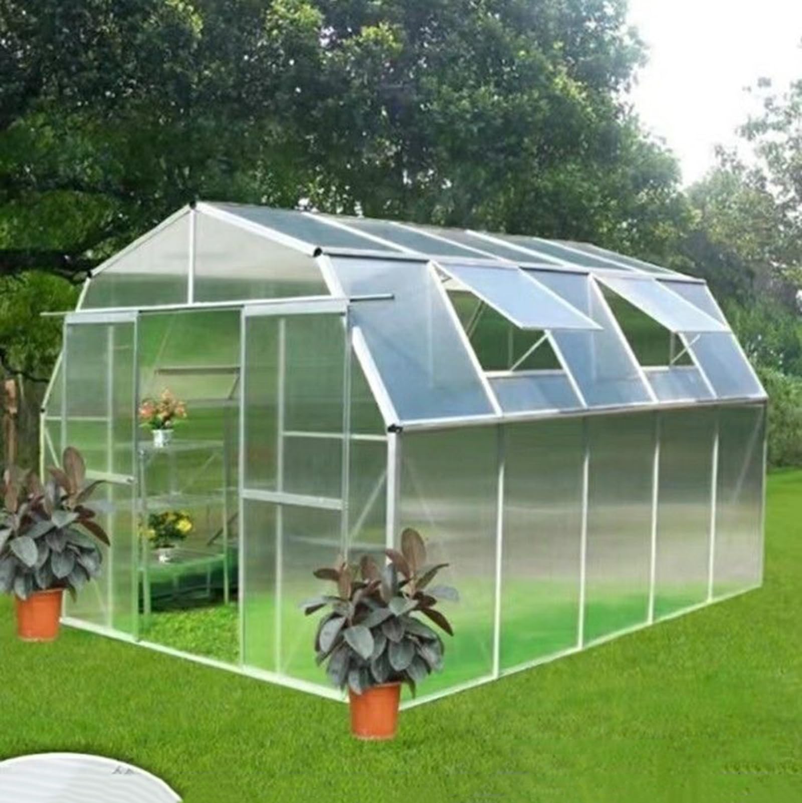 Planchas Transparentes de Policarbonato,Placas para Invernaderos,Paneles para Tejado,Impermeable,Marquesinas Exterior para Puertas Ventanas Jardín,con Tornillos,Personalizable (0.8x2m)
