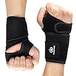 INDEEMAX 2 Pack Copper Wrist Brace Support for Carpal Tunnel, Pain Relief, Arthritis, Tendonitis, Adjustable Wrist Braces Compression Wraps Both Hands, Fit for Men and Women (Black-New)