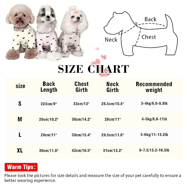 Foto 3 de 6 de Yaopelky Ropa para Mascotas para Perros pequeños y Gatos, Camisa con Estampado de corazón para Verano, otoño
