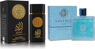 AZAD Men's Perfume Set, 2 x 100ml Eau de Parfum | Spicy Woody Fragrance with Tobacco, Coffee & Vanilla | Bold & Sophisticated Scent for Men | Long Lasting Gift Set (AZAD&Vintage Man)