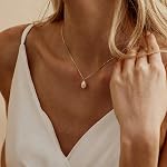 Or Pearl Colliers pour femmes tendance, 18k Collier plaqué or Dainty Simple Pearl Colliers Drop Colliers de choker hypoallergéniques Bijoux de bal d'or pour demoiselle d'honneur Cadeaux d'anniversaire