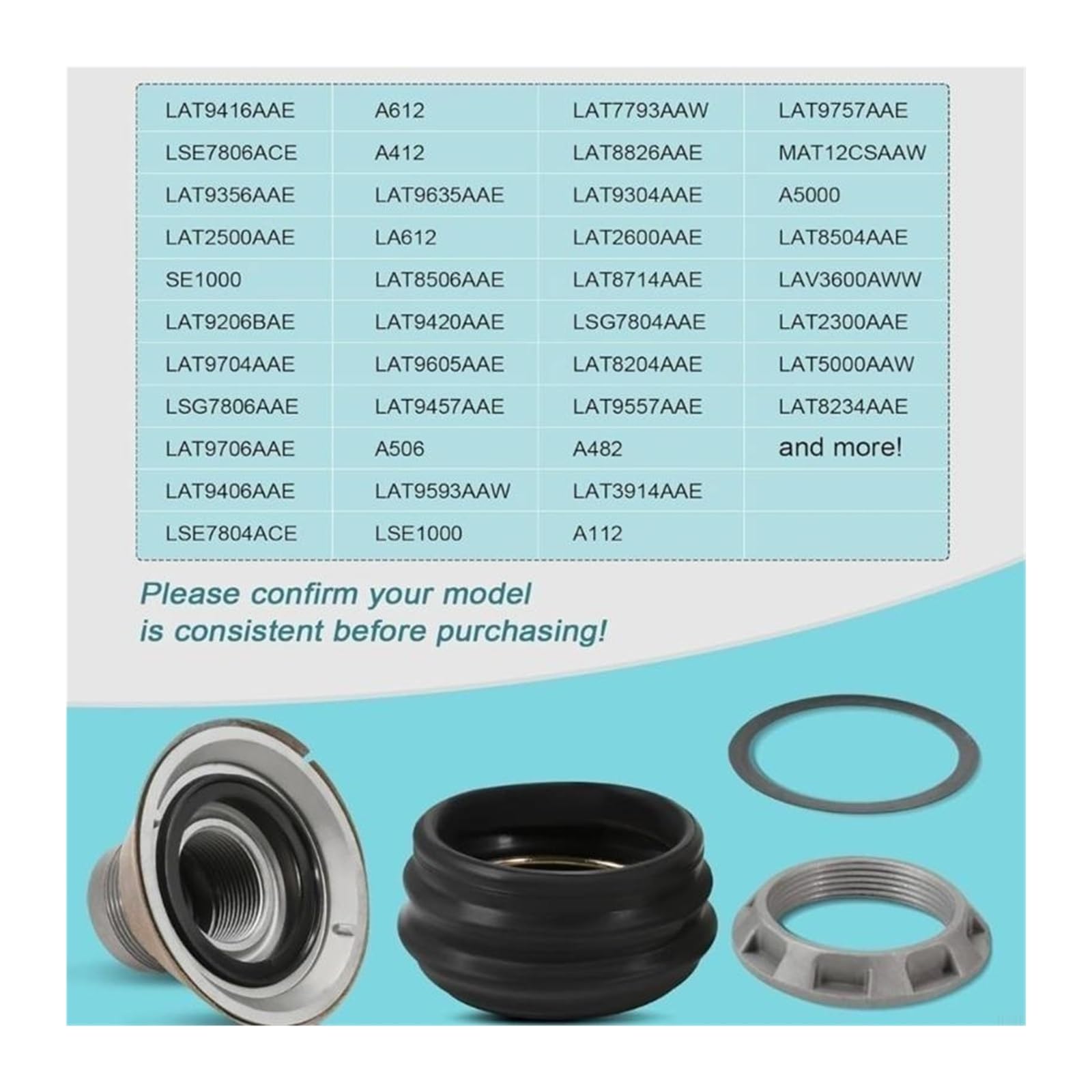 Kit de reparación de sellos de vástago de tina de lavadora, compatible con OOTDTY, 6-2095720 AP4390013 PS2351899