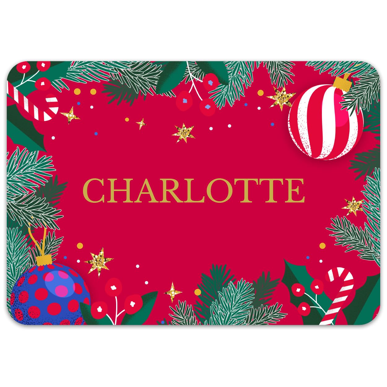 Paper Themes Personalised Christmas Placemats (Christmas Baubles)
