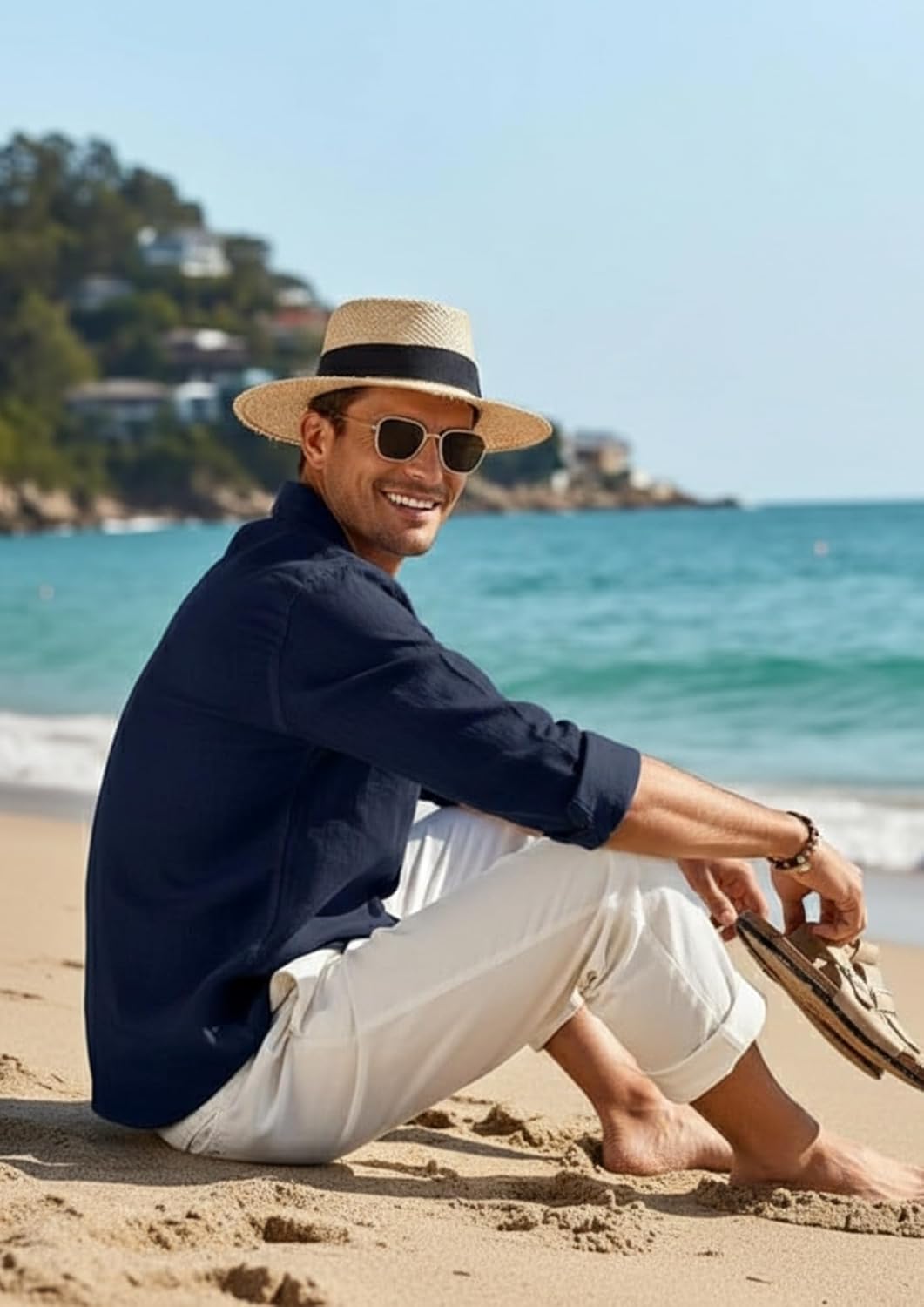 Combo of Men’s Casual Cotton Blend Shirt || Long Sleeve Button Down with Spread Collar | Lightweight Breathable Fabric | Stylish Solid Shirt for Beach, Office & Everyday Wear Pack of 2