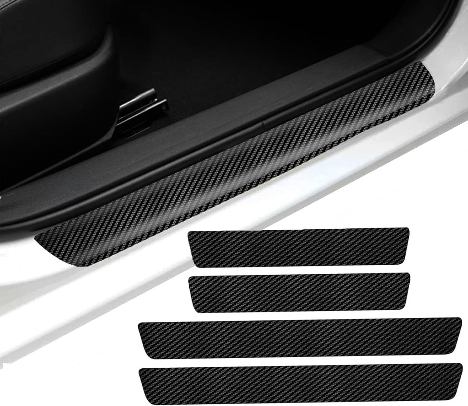 4PCS Car Door Sill Protector for Lexus is 2021-2024, Carbon Fiber Sticker Door Entry Guard Scuff Sill Protector Plate Protector Stickers Accessories