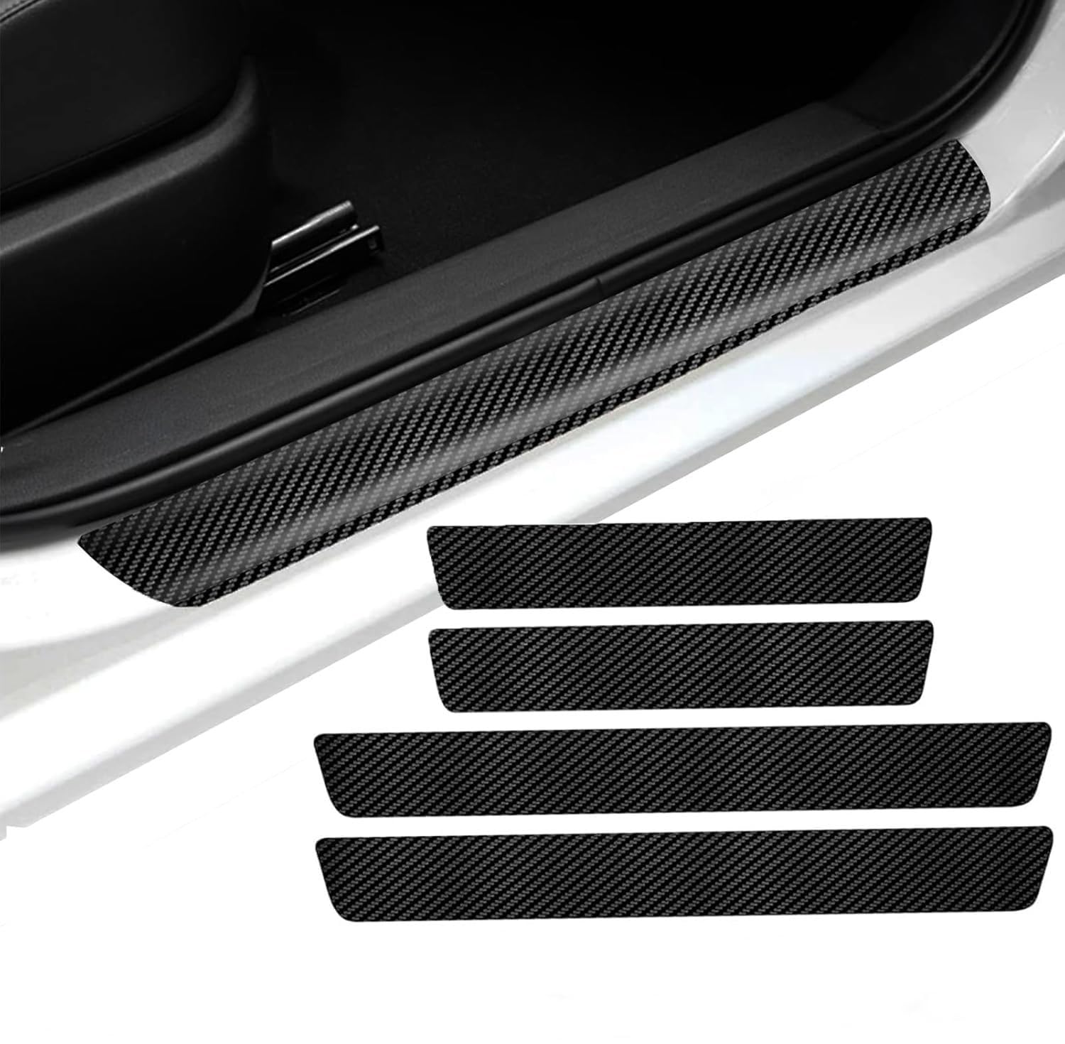 4PCS Car Door Sill Protector for Lexus is 2021-2024, Carbon Fiber Sticker Door Entry Guard Scuff Sill Protector Plate Protector Stickers Accessories