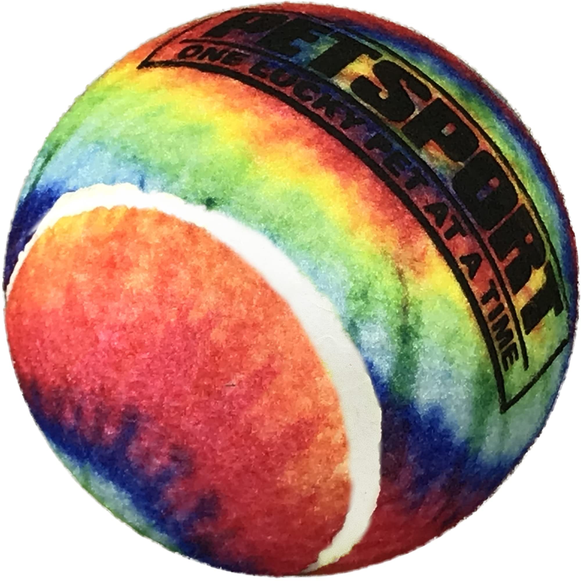 PetSport Tie Dye Squeak Tennis Ball Dog Toy Large 4 Pet Safe Felt Non-Toxic Extra-Thick Rubber Balls for