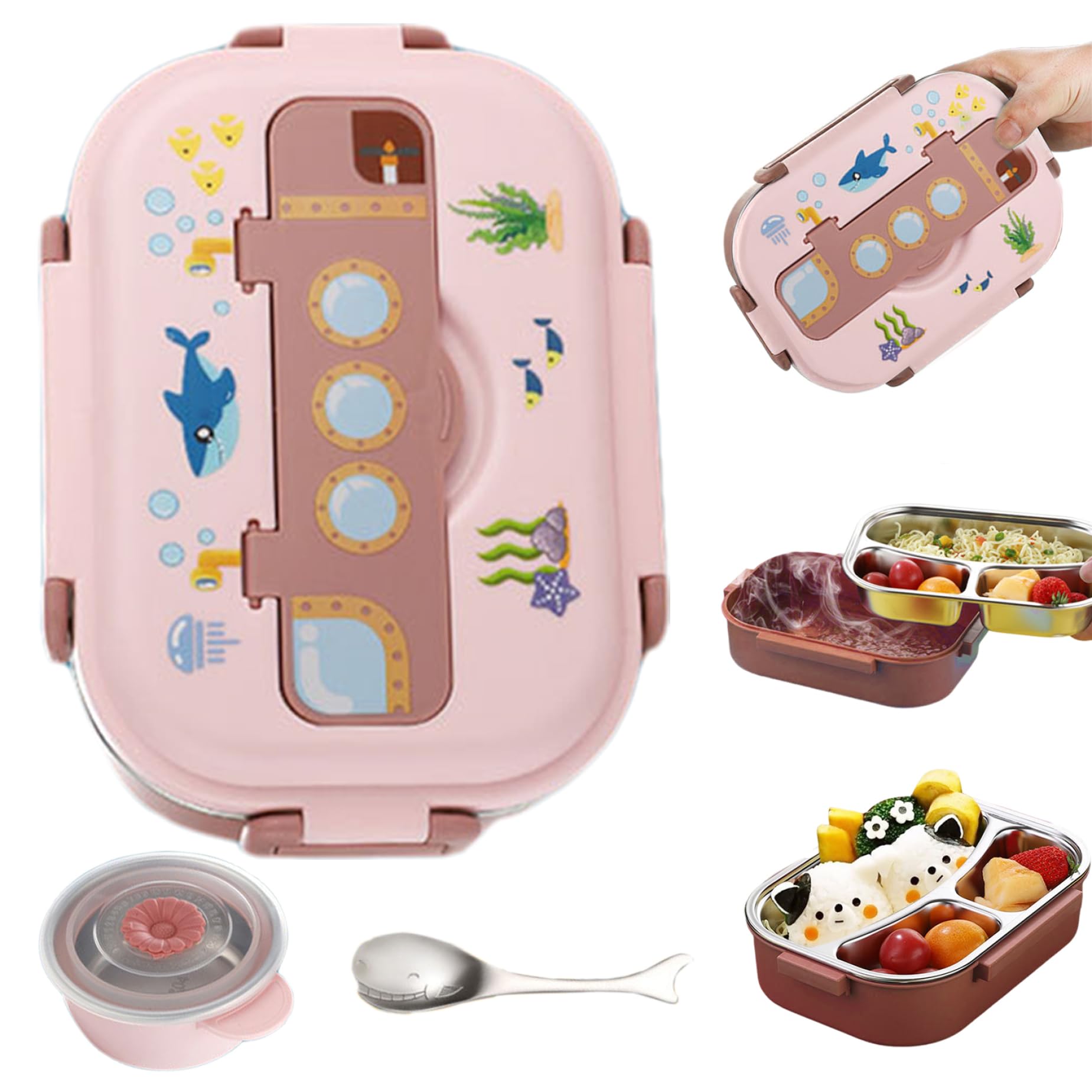 Boîte à lunch acier inoxydable compartimentée bento enfant isotherme