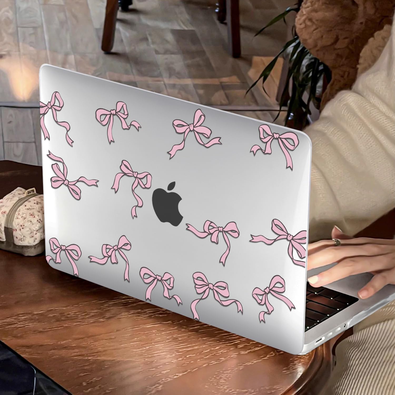 Case for MacBook Pro 16 Inch 2026 2025-2021 Model M5 A3428 A3429 M4 A3403 A3186 M3 A2991 M2 A2780 M1 A2485, Pattern Plastic Hard Shell Case Keyboard Cover for MacBook Pro 16" Pro/Max, Bowknot