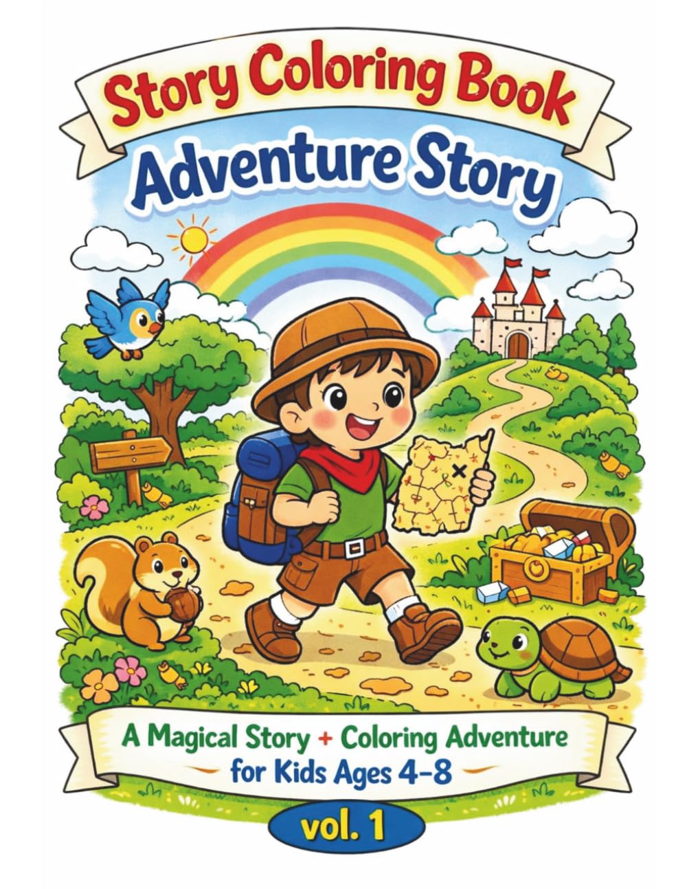 Story Coloring Book: Adventure Story: A Magical Story + Coloring Adventure for Kids Ages 4–8