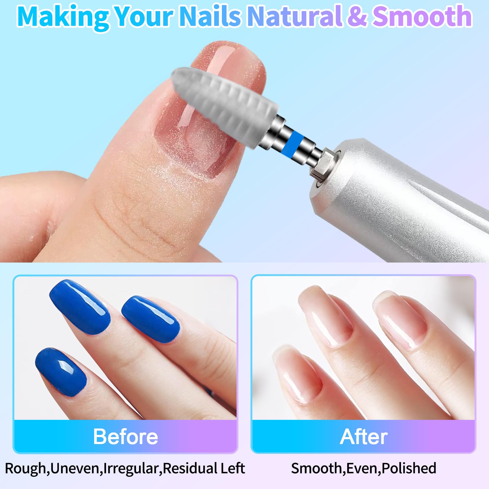 10 Punte Fresa Unghie: Punte in Acciaio Inossidabile per Nail Artist -3/32 Pollici Punte Professionali per Unghie in Gel -Acriliche Facili da Pulire Punta da Trapano per Unghie-Saloni