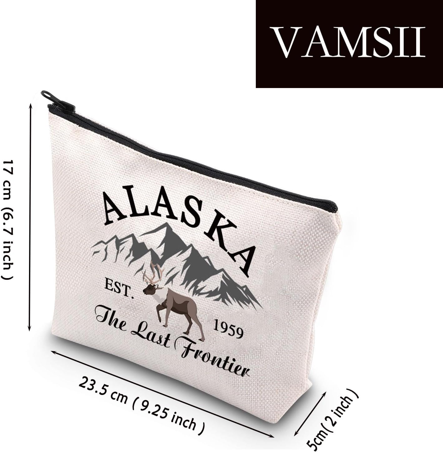 VAMSII Alaska Travel Makeup Bag Alaska Est 1959 the Last Frontier Alaska Family Trip Toiletry Bag（The Last Frontier） - Image 2