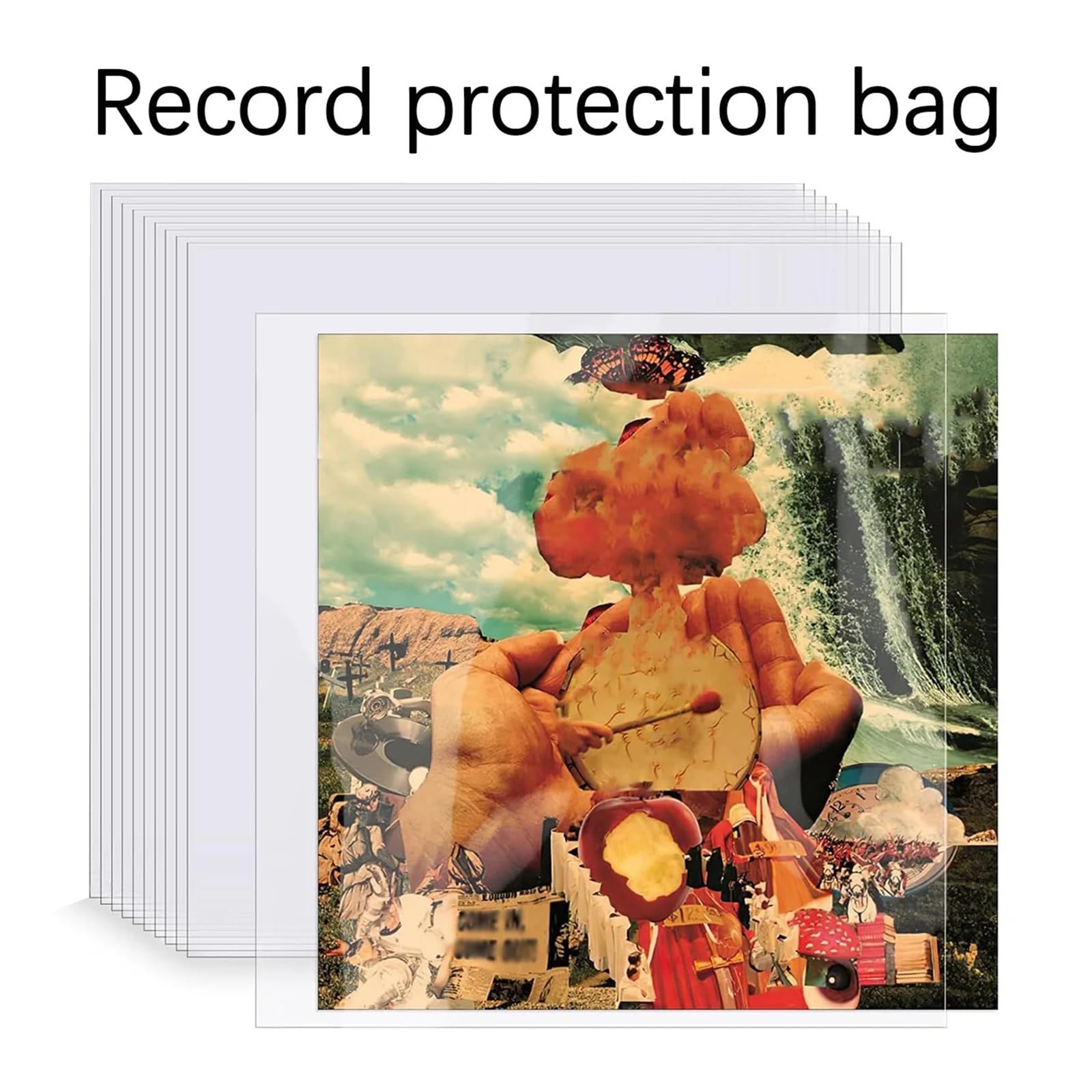 Copertine Interne per Dischi in Vinile Custodia Protettiva for Dischi in Vinile da 12 Pollici 20/50 Pezzi, Borsa Trasparente for LP Giradischi, for Aperta, 32,3 cm*32 cm(Transparent 50PCS)