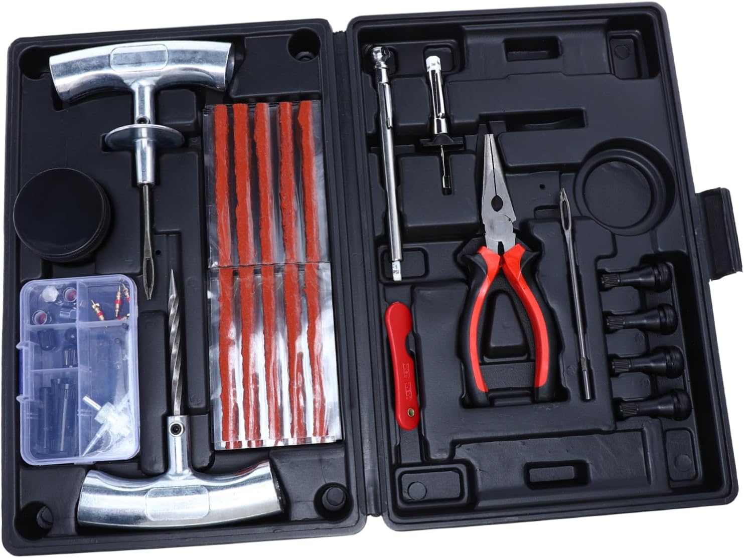 Cabilock 67pcs Tire Repair Kit Heavy-Duty Puncture Repair Tools for Cars and Suvs Convenient Storage Box for Easy Use and Transport