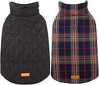Vista 14 de Kuoser - Abrigo impermeable de invierno para perro, chaqueta reversible estilo británico, ropa para perro a cuadros, abrigo de nieve acogedor