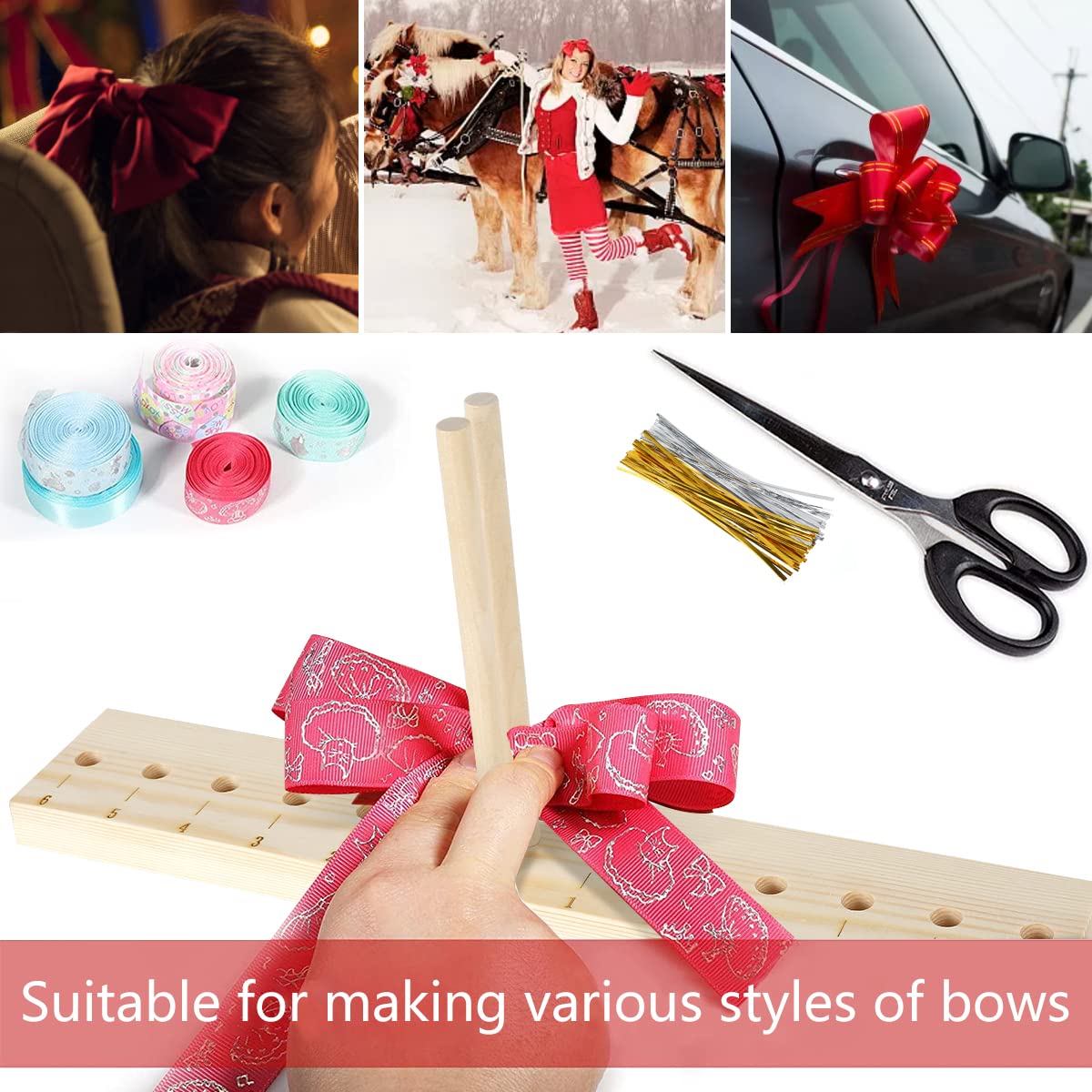 Bow Maker En Bois Pour Rubans - Outil Multi-Taille Pour Créer Arcs Et Nœuds De Bricolage