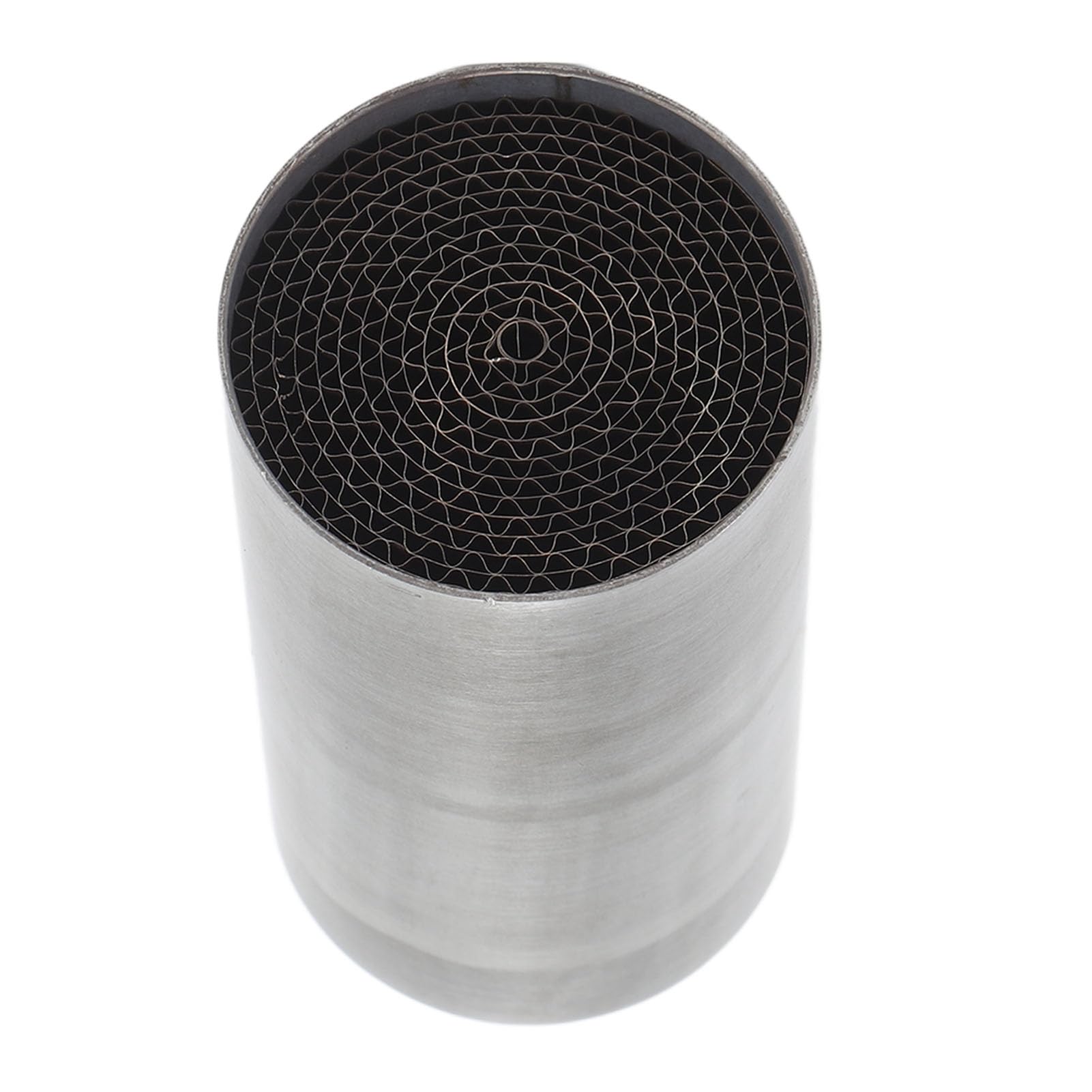 Qiilu Moto Tuyau D'échappement Catalyseur en Fer Avant Moyen Silencieux D'échappement Catalyseur Universel pour Moto (53 * 100mm)