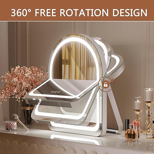 Miniatura 6 de Hasipu Espejo de tocador con luces, espejo de maquillaje LED de 11 x 14 pulgadas, espejo de maquillaje iluminado con luces, control táctil