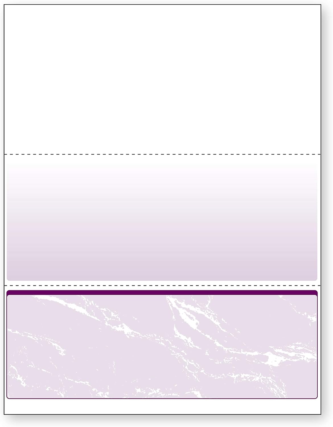 DocuGard Standard Purple Marble Bottom High Security Check Paper - QuickBooks & Laser/Inkjet Printer Compatible - 11 Security Features - 500 Blank Business Checks (04523) Purple 500 Sheets Bottom Check