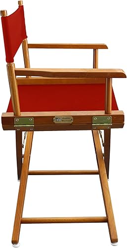 Miniatura 6 de American Trails - Silla de director extra ancha prémium de 18 pulgadas, marco de roble Mission con lienzo rojo