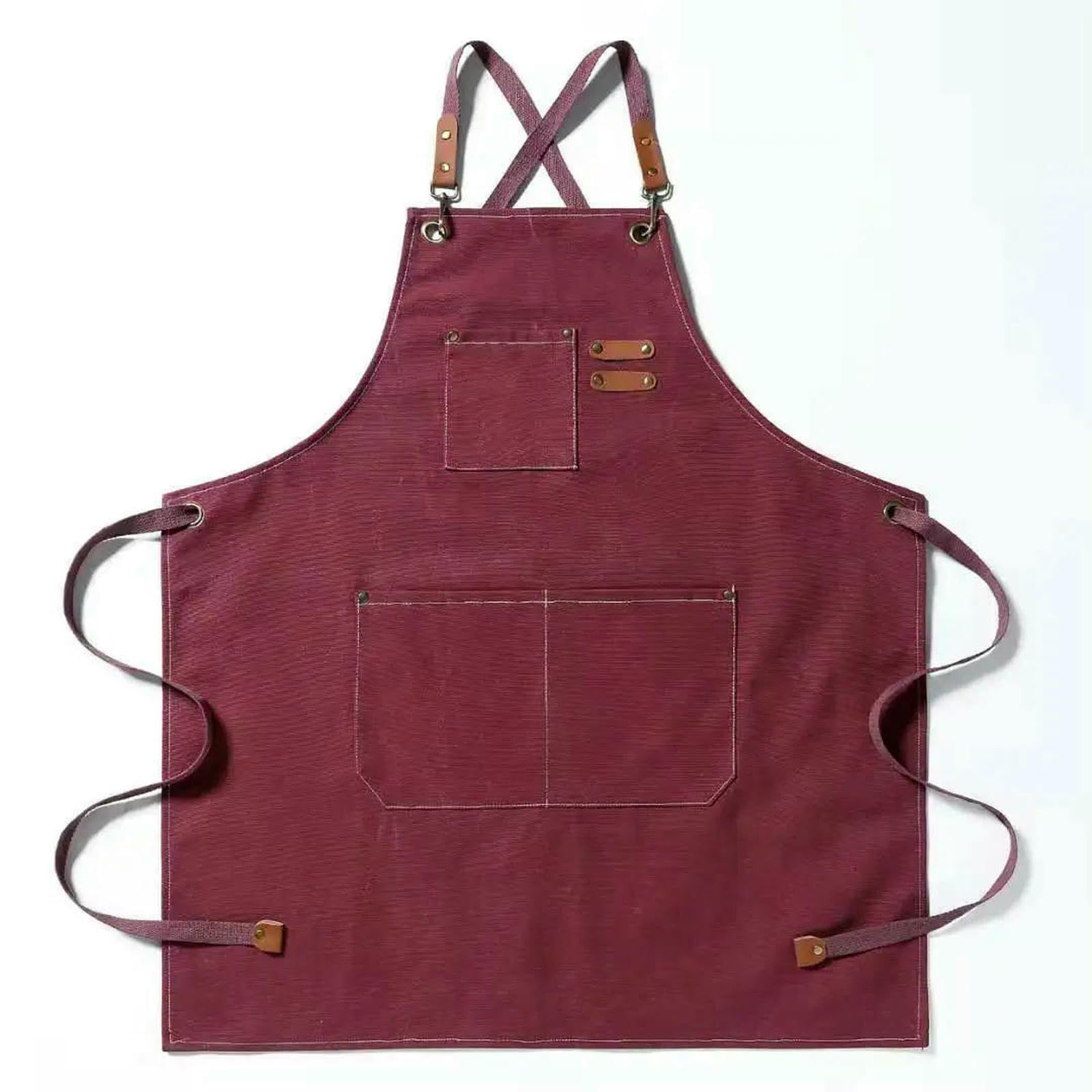 Gartenschürze Modische Leinwand Schürze Für Haus, Küche, Garten, Arbeitskleidung, Damen Küche Restaurant Arbeitsschürze-red