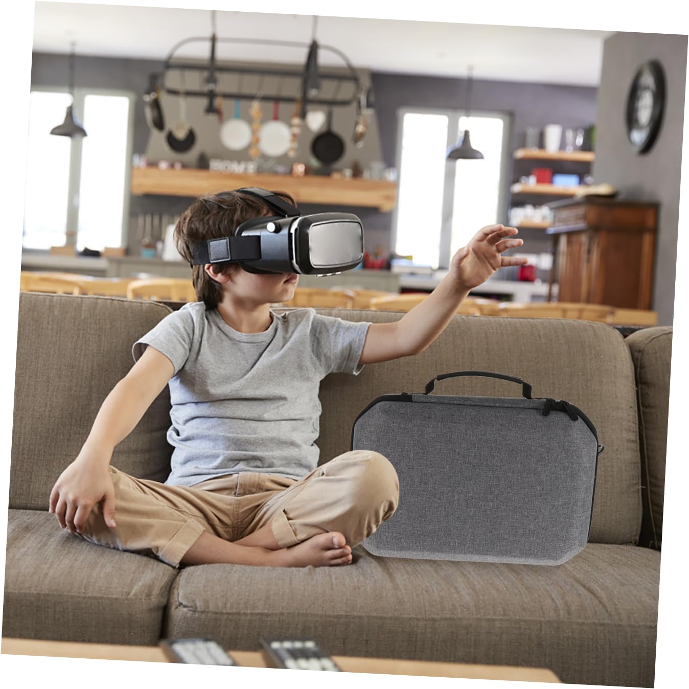Uonlytech Caja de Almacenamiento para Gafas VR Bolsa Protectora de Eva Estuche de Transporte Compatible con Gafas VR de Segunda Generación Viajes y Protección contra Golpes