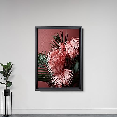 Miniatura 5 de Framed Canvas Print Wall Art Set Tropical Palm Leaf Beach Ocean Shore Landscape Nature Wilderness Modern Art Realism Decorative for Living Room,