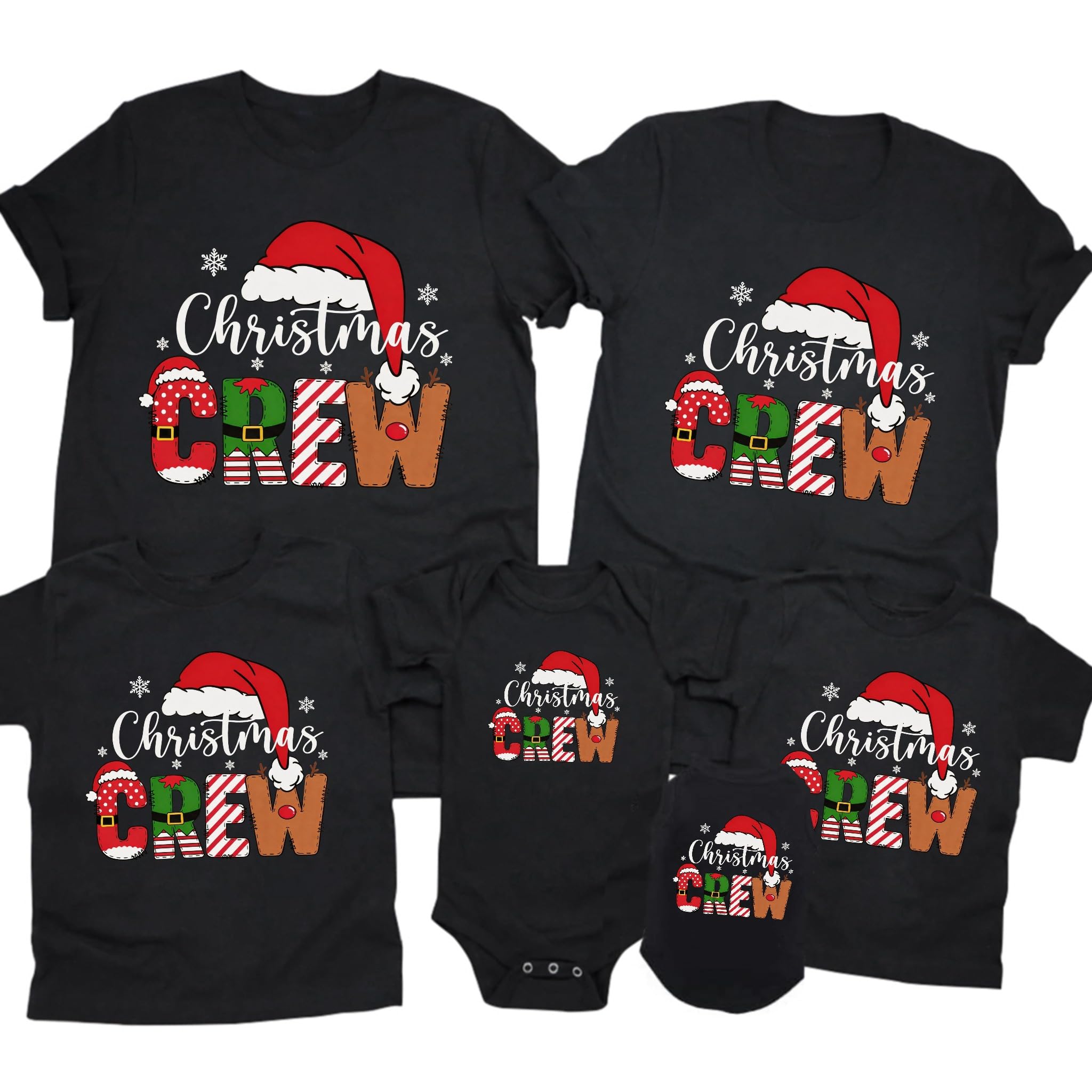 CONTEANER Merry Christmas Family Shirt,Matching Couples Xmas Graphic Tops