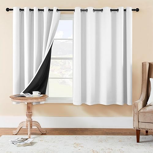 Miniatura 49 de Rutterllow - Cortinas 100% opacas, paneles de cortina con ojales, aislamiento térmico y bloqueo de luz para habitación y sala de estar, (2 paneles