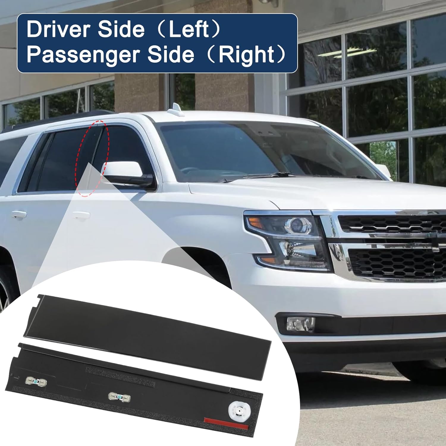 Door Pillar Trim Molding Window Trim Set (Left & Right) Replacement for Cadillac Escalade ESV,Chevrolet Suburban,Chevy Tahoe,GMC Yukon XL,4-Door Sport Utility 2015-2020 926-242,926-241