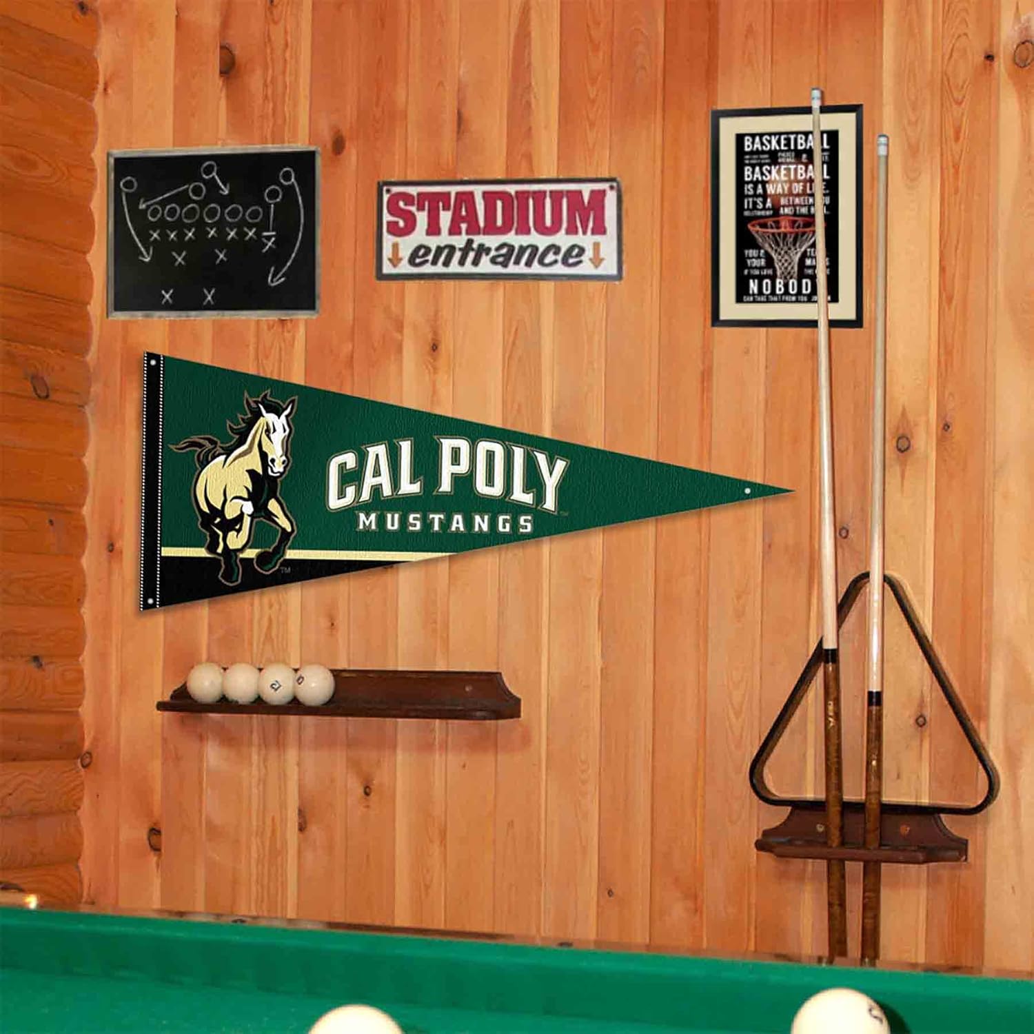 College Flags & Banners Co. Cal Poly Mustangs Pennant Flag and Wall Tack Mount Pads - Image 4