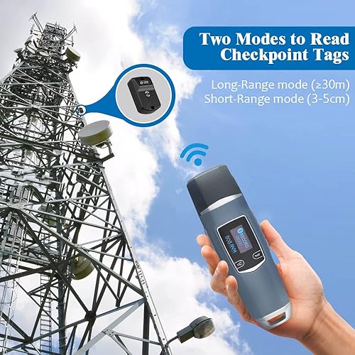 Miniatura 2 de JWM Guard Tour Patrol System con descargador, linterna RFID equipo de guardia de seguridad con pantalla OLED, software gratuito en la nube, tarjeta